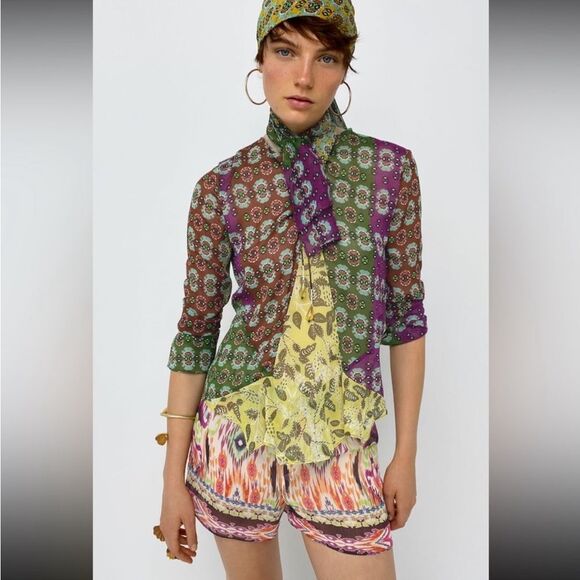 Zara Bohemian Print Top - Picture 2 of 13